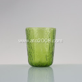 Leaf pattern solid color glass tumbler